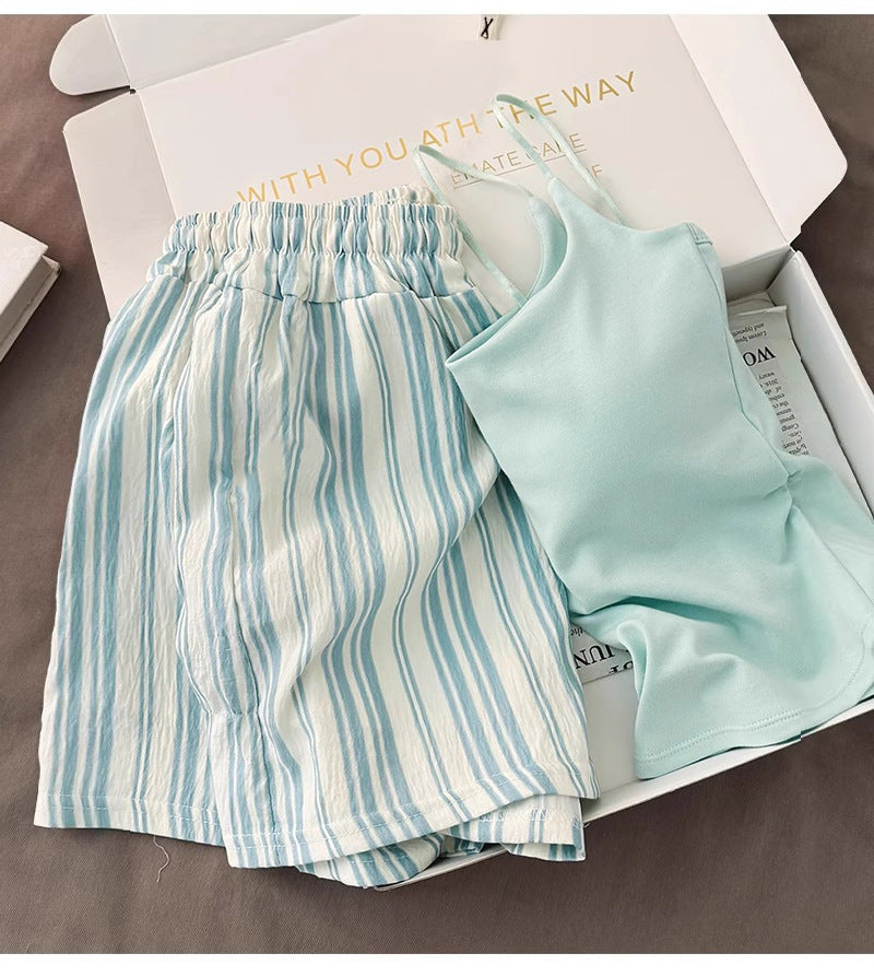Nerelle Sleeveless & Shorts Pajama Set / Blue