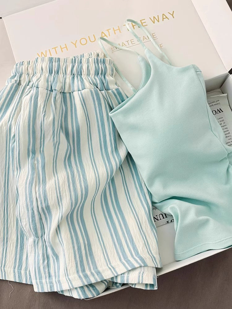 Nerelle Sleeveless & Shorts Pajama Set / Blue