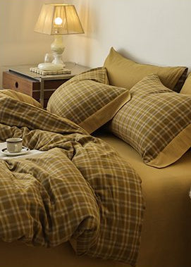 Tatum Gingham Bedding Set / Yellow