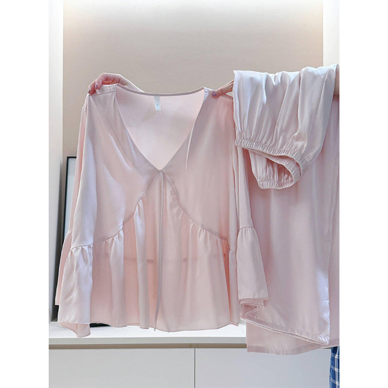 Selora Silky Long-Sleeve Pajama Set / Pink