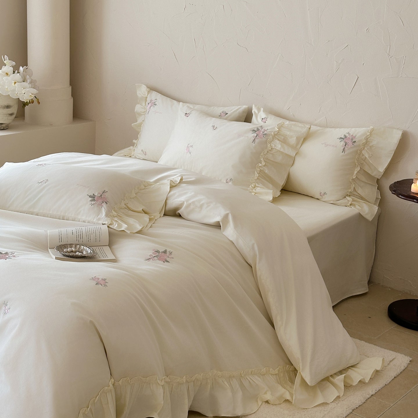 Phoebe Embroidery Floral Bedding Bundle