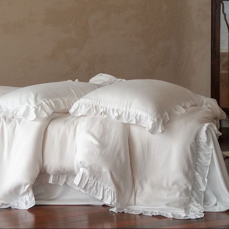 Brynn TENCEL™ Lace Bedding Set / White