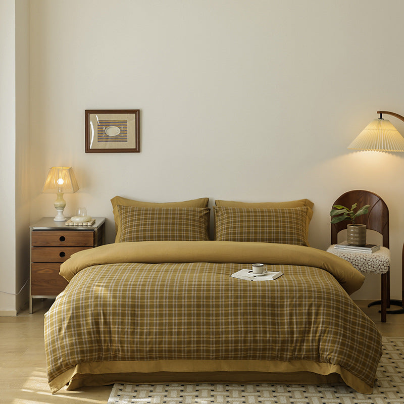 Tatum Gingham Bedding Set / Yellow