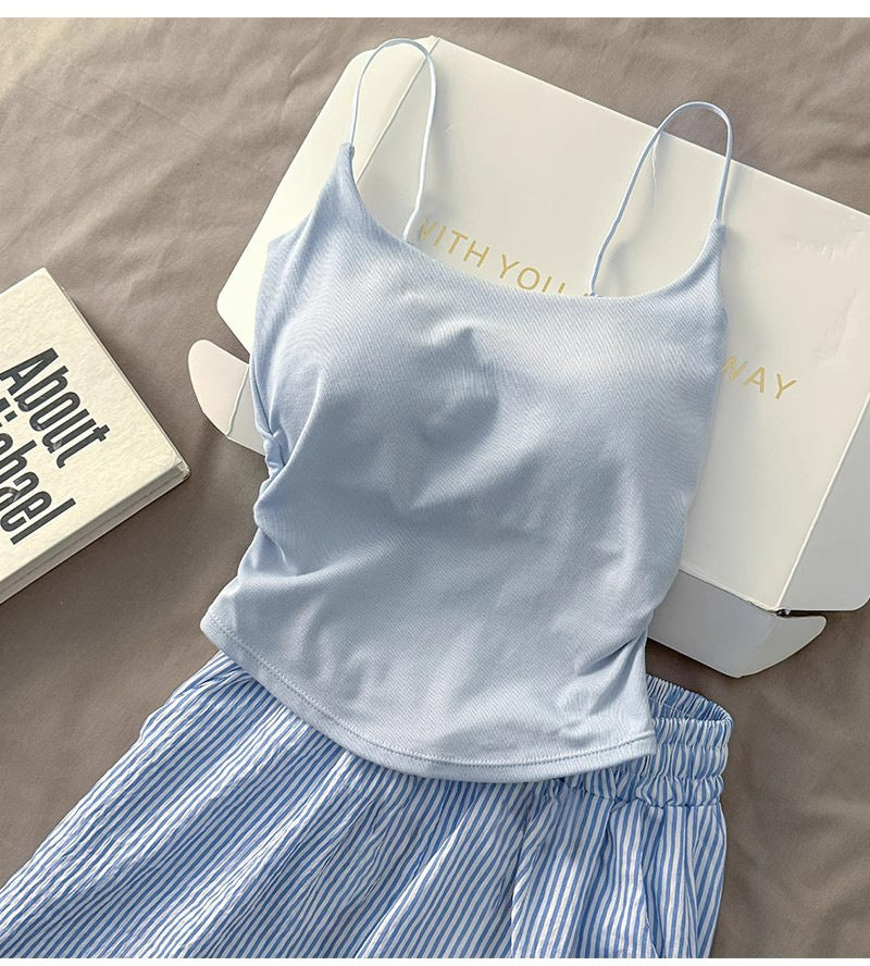 Nerelle Sleeveless & Shorts Pajama Set / Blue