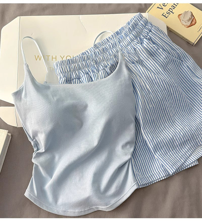 Nerelle Sleeveless & Shorts Pajama Set / Blue
