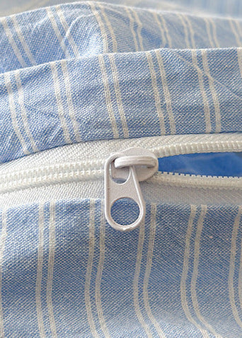 Snuggle Striped Washed Cotton Bedding Set / Green