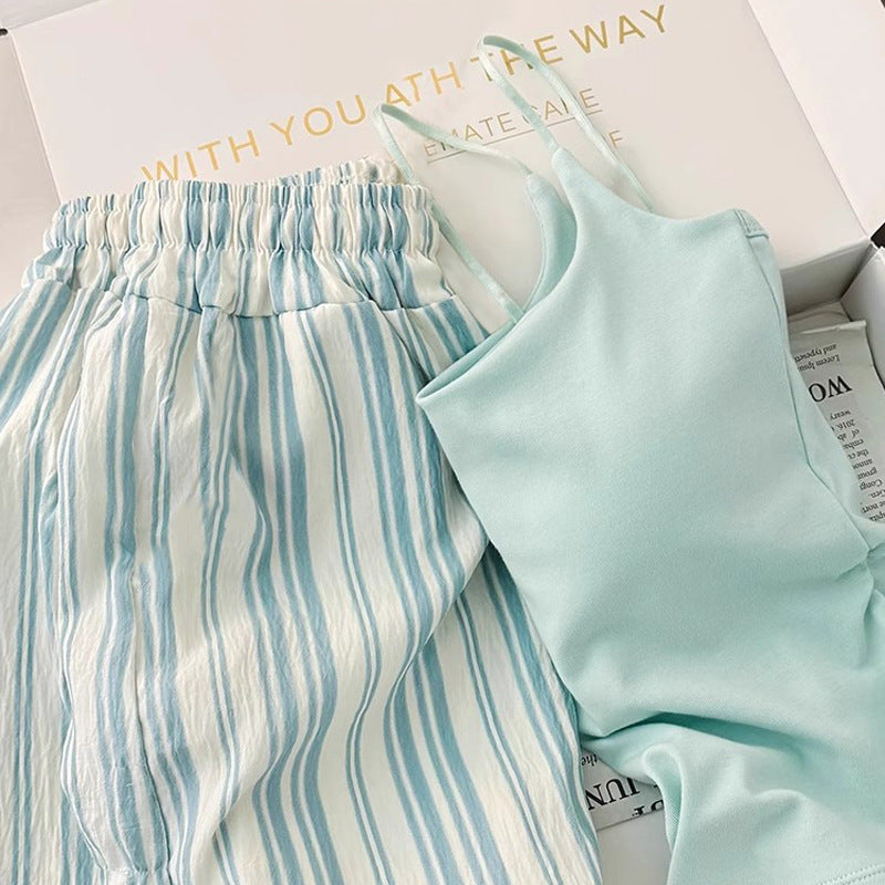 Nerelle Sleeveless & Shorts Pajama Set / Blue