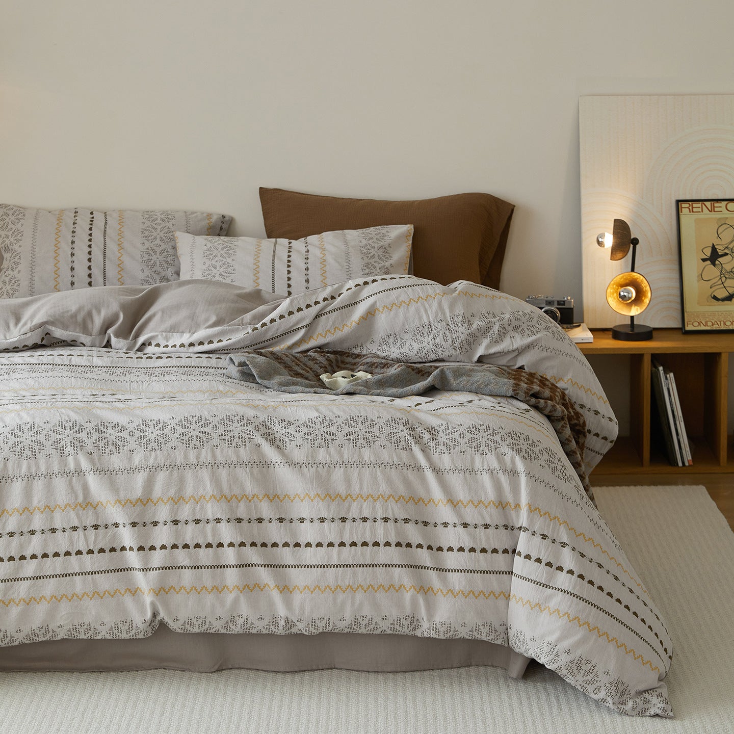 Adriana Jacquard Bedding Set / Gray