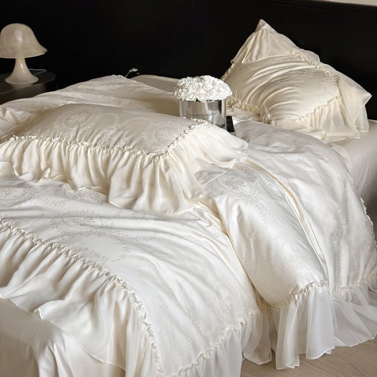 Airy Silky Floral Lace Bedding Bundle