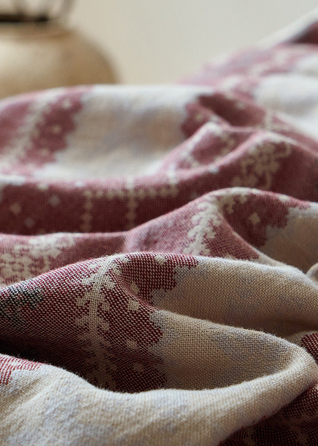 Anya Striped Jacquard Bedding Set / Red