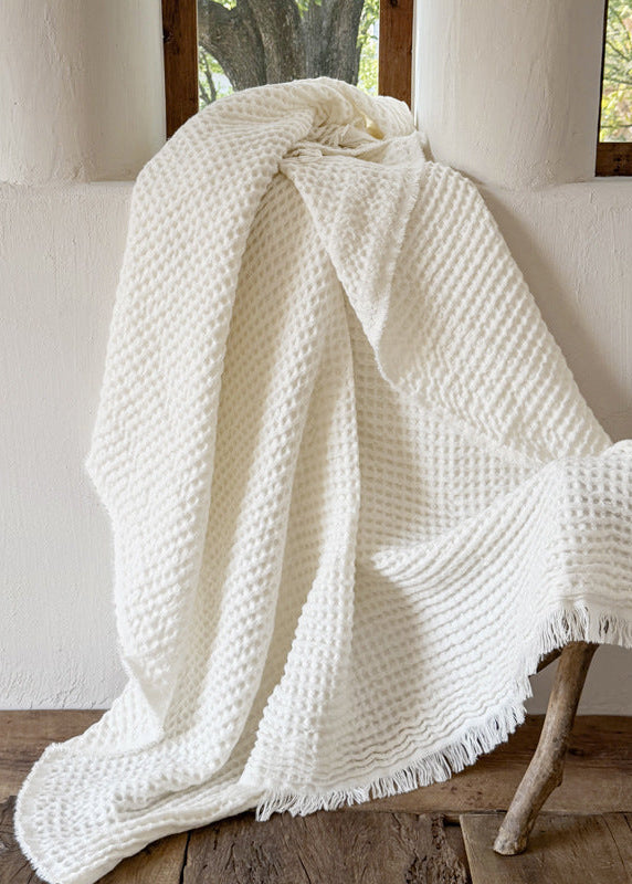 Arabella Tassel Throw Blanket / Brown