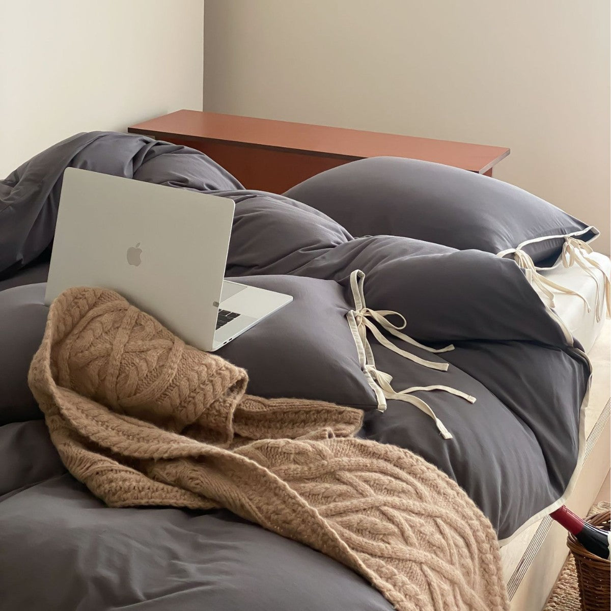 Brianna Knitted Cotton Duvet Cover (3 Shades)