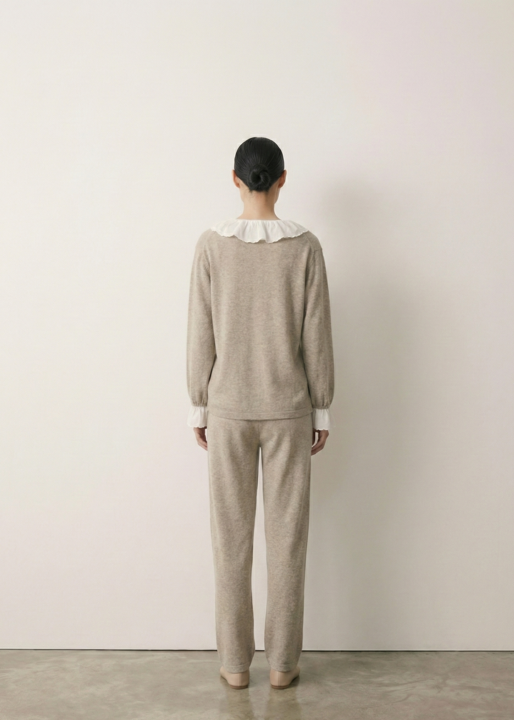 Elora Towel Velvet Lace Lounge Set / Oatmeal