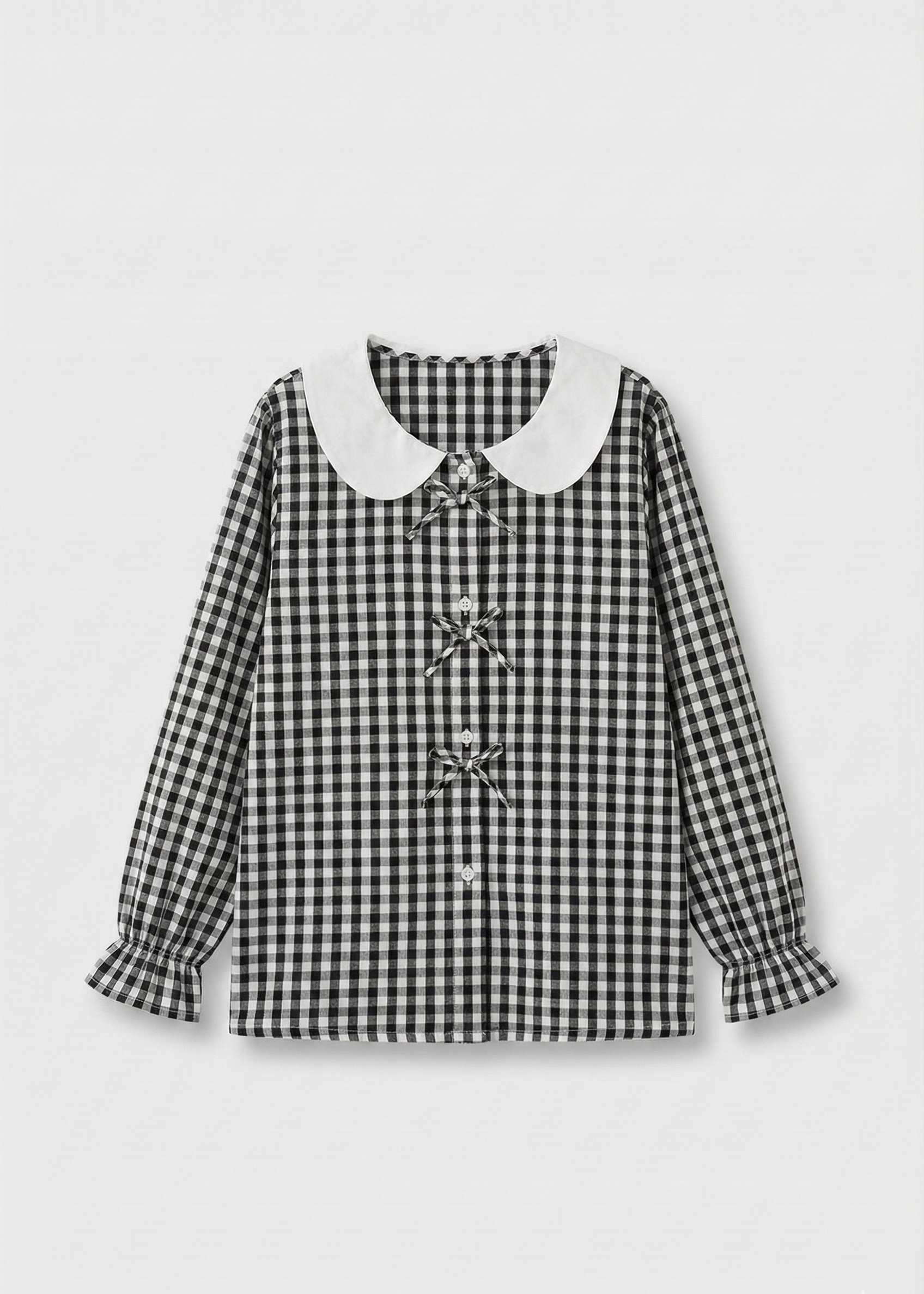 Annie Soft Gingham Lounge Set / Black