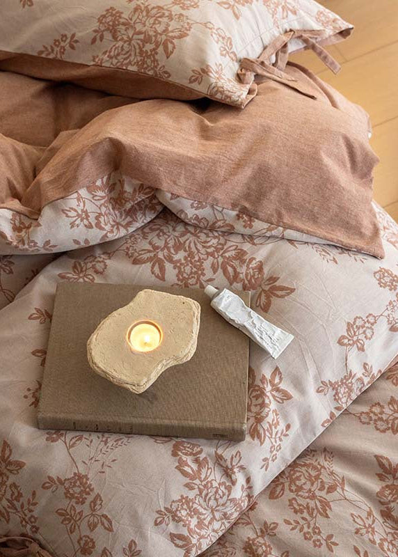 Bonnie Ribbon Bow Tie Floral Bedding Set / Khaki