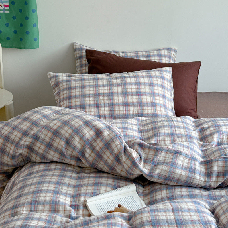 Levi Gingham Bedding Set / White