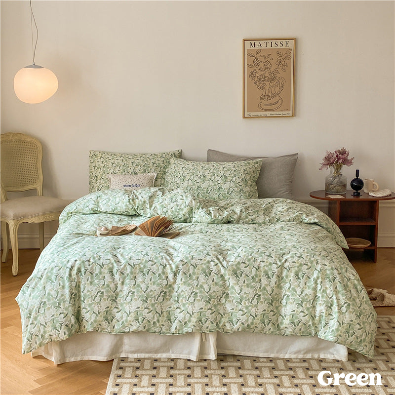 Floral Bedding Set / Blue Green Small Flat