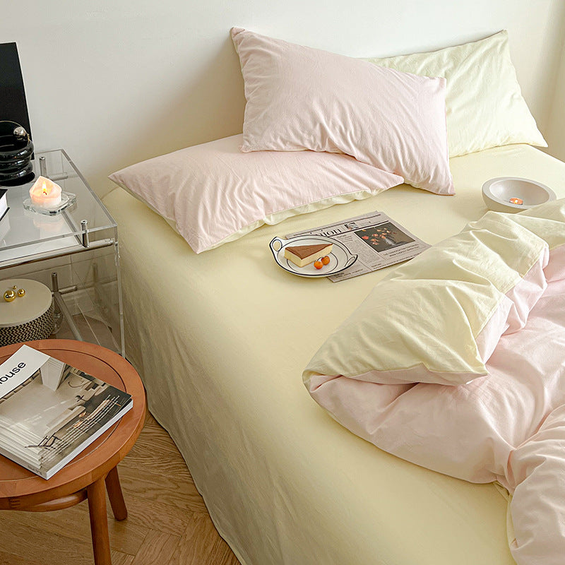Pastel Duo Bedding Set / Yellow + Pink