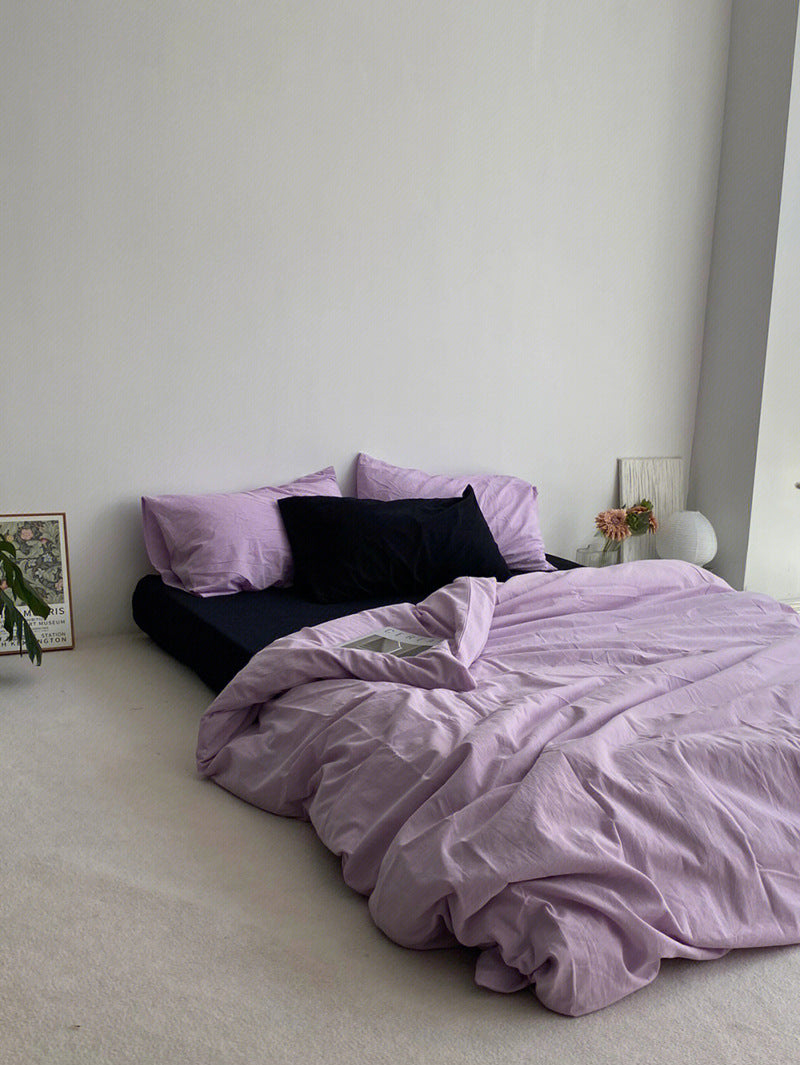 Mixed Color Bedding Set / Pastel Pink + Black