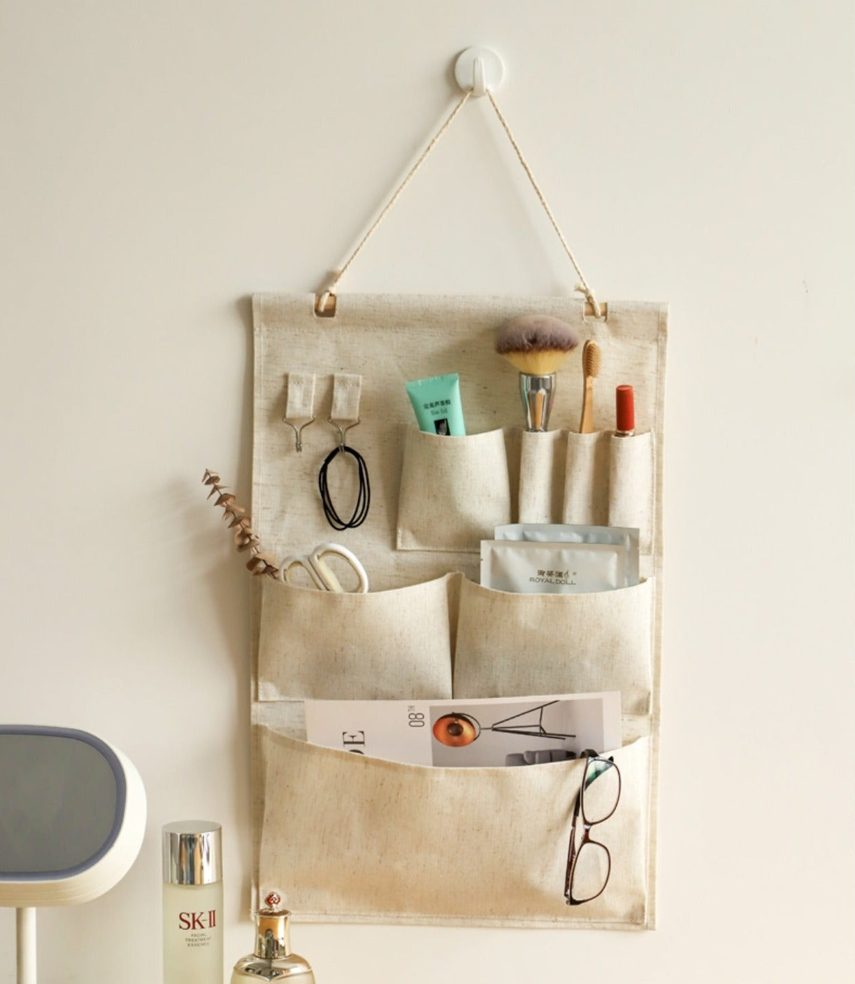 Multi Storage Fabric Wall Hanging Organizer Large