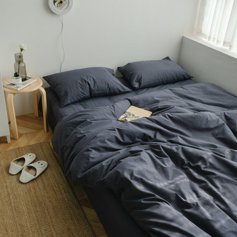 Earth Tone Bedding Set / Dark Blue