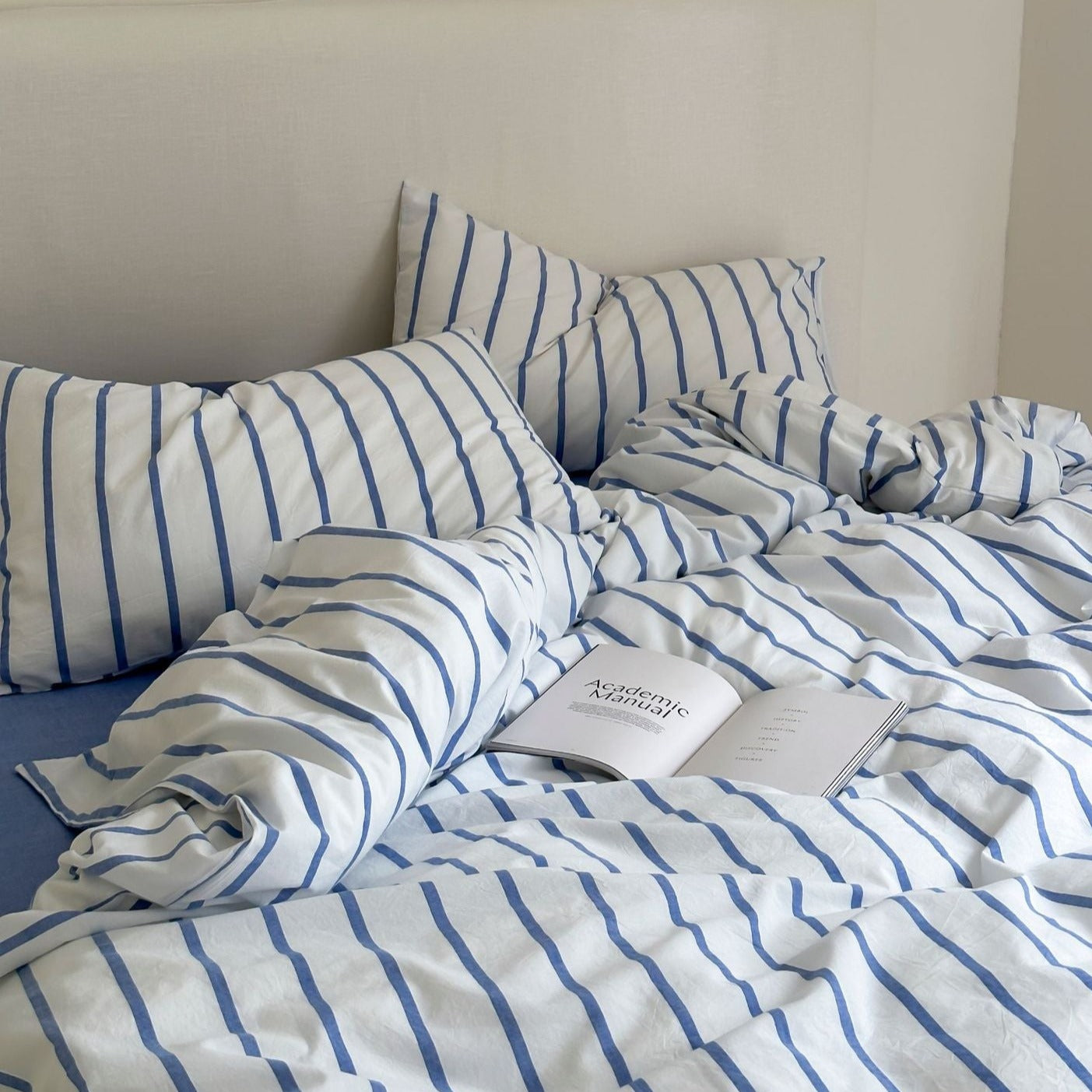 Refreshing Stripe Bedding Set / Blue Single
