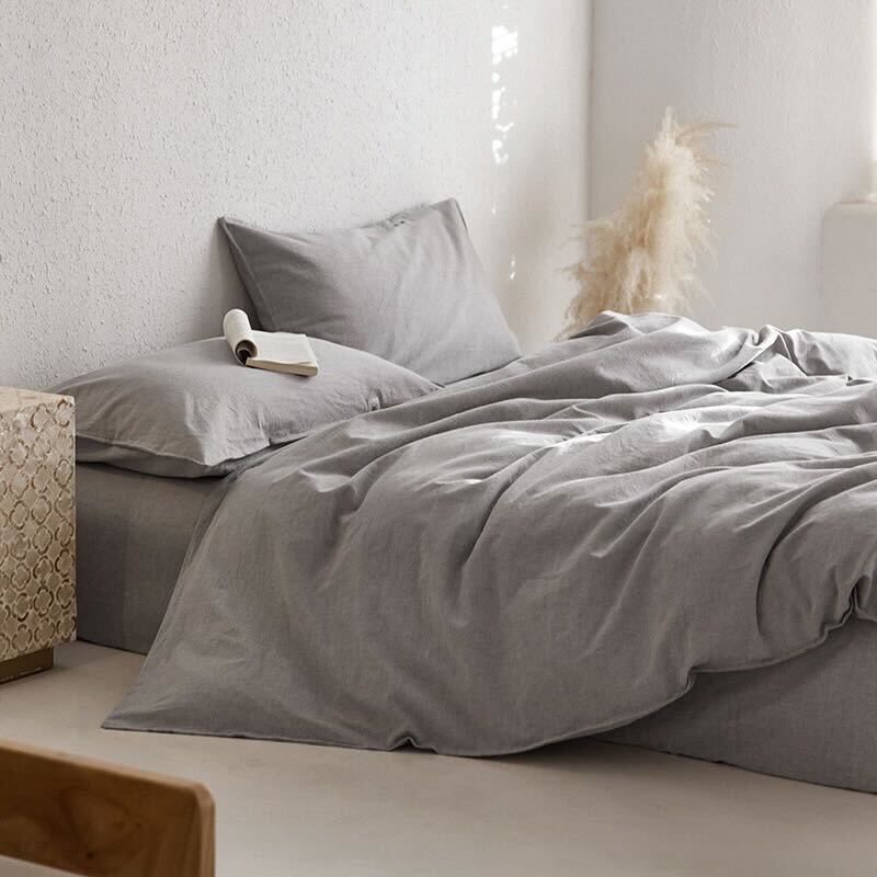 Rhea Pastel Bedding Set / Light Gray