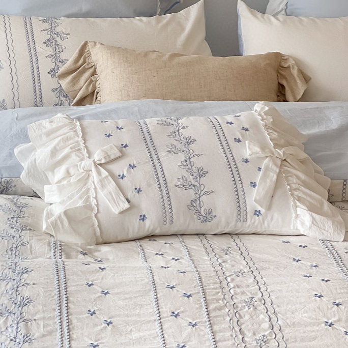 Embroidered French Lace Decorative Pillow