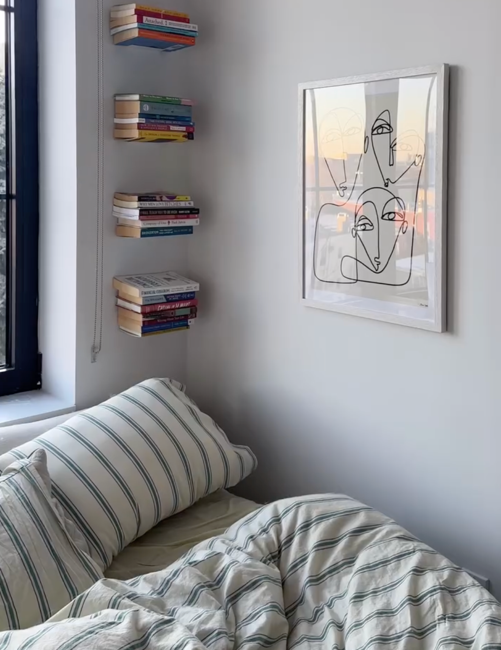 Minimal Stripe Bedding Set / Green Bedding Set