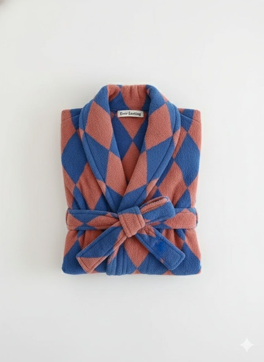 Thin Striped Towel and Bathrobe Set