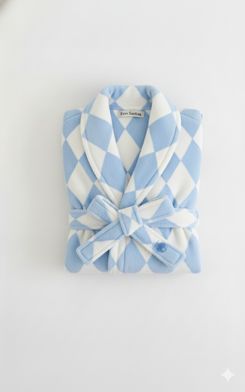 Thin Striped Towel and Bathrobe Set