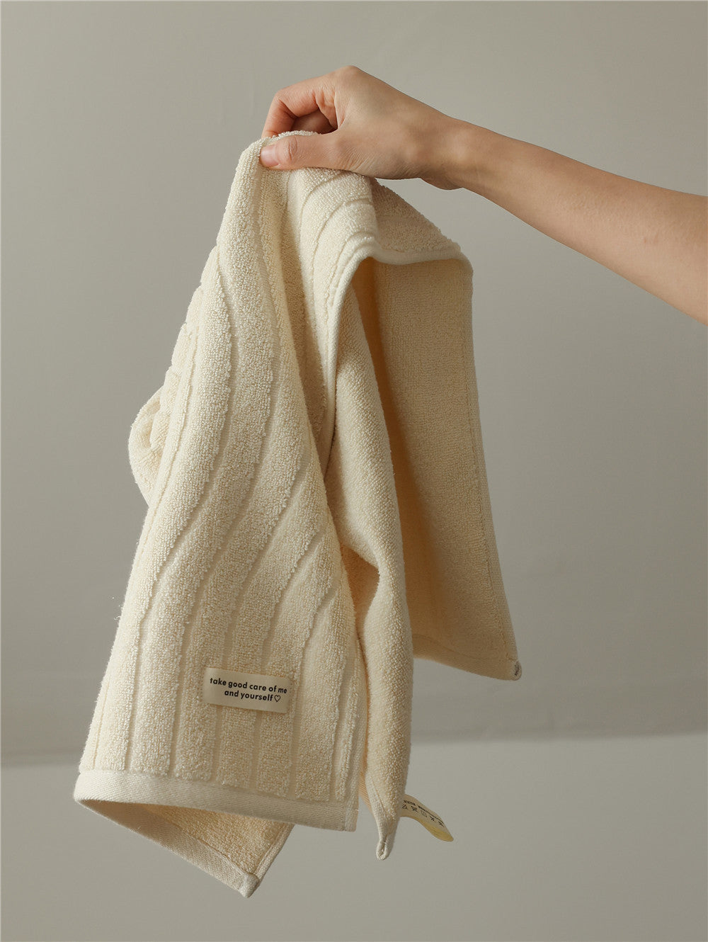 Wavy Cotton Towel / Beige