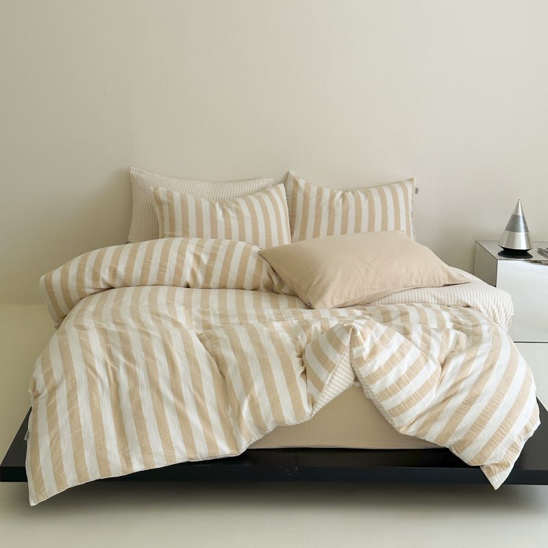 -Ever Lasting - Abigail Striped Bedding Set / Blue -Bedding Set -Ever Lasting