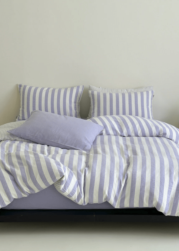 -Ever Lasting - Abigail Striped Bedding Set / Blue -Bedding Set -Ever Lasting