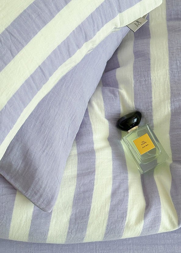 -Ever Lasting - Abigail Striped Bedding Set / Blue -Bedding Set -Ever Lasting