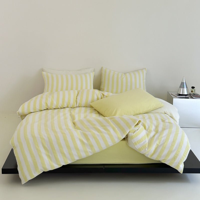 -Ever Lasting - Abigail Striped Bedding Set / Blue -Bedding Set -Ever Lasting
