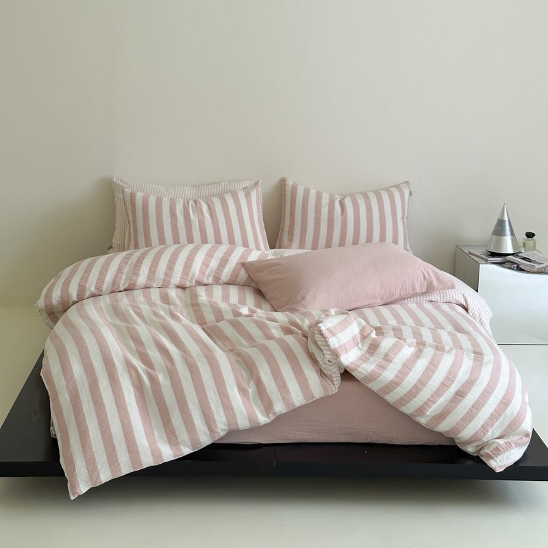 -Ever Lasting - Abigail Striped Bedding Set / Blue -Bedding Set -Ever Lasting