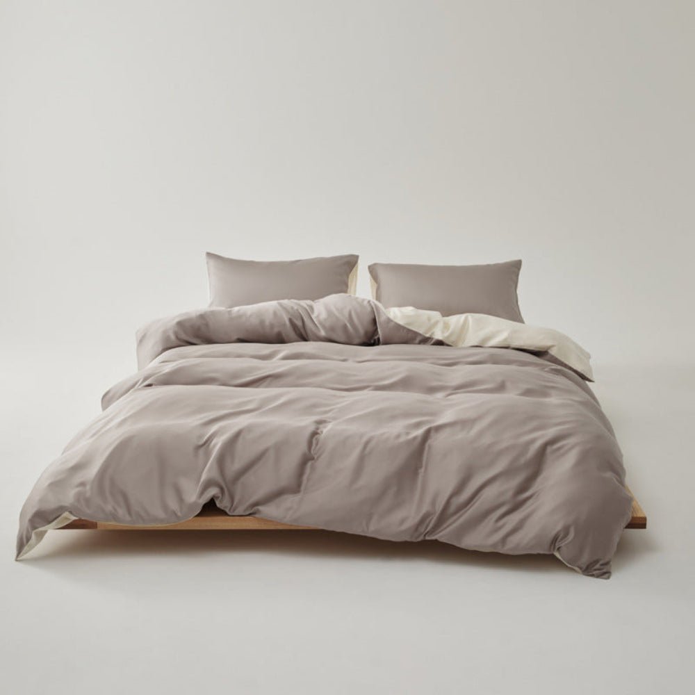 Adeline Pastel Silky Cooling TENCEL™ Bedding Set / Brown - Ever Lasting