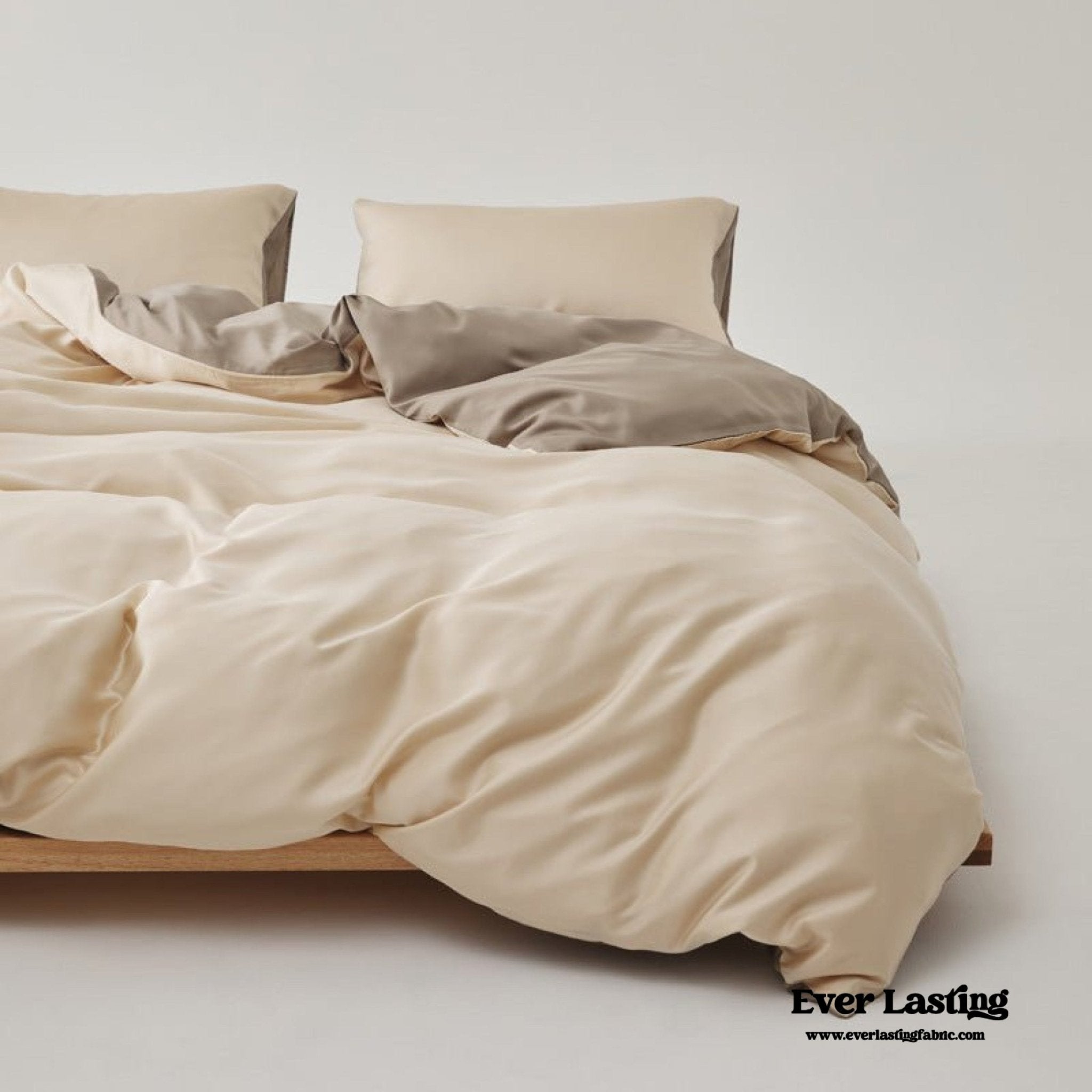 Adeline Pastel Silky Cooling TENCEL™ Bedding Set / Cream - Ever Lasting