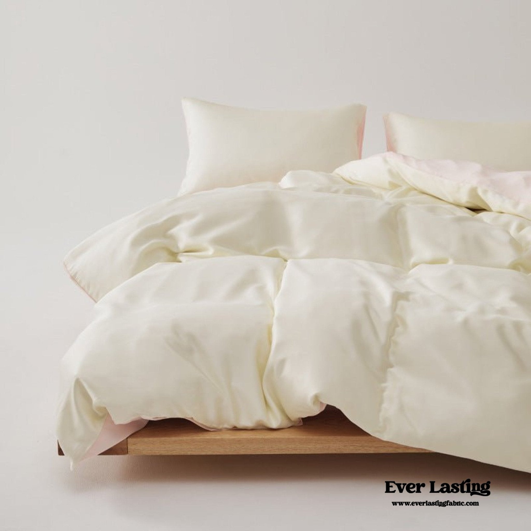 Adeline Pastel Silky Cooling TENCEL™ Bedding Set / Cream - Ever Lasting