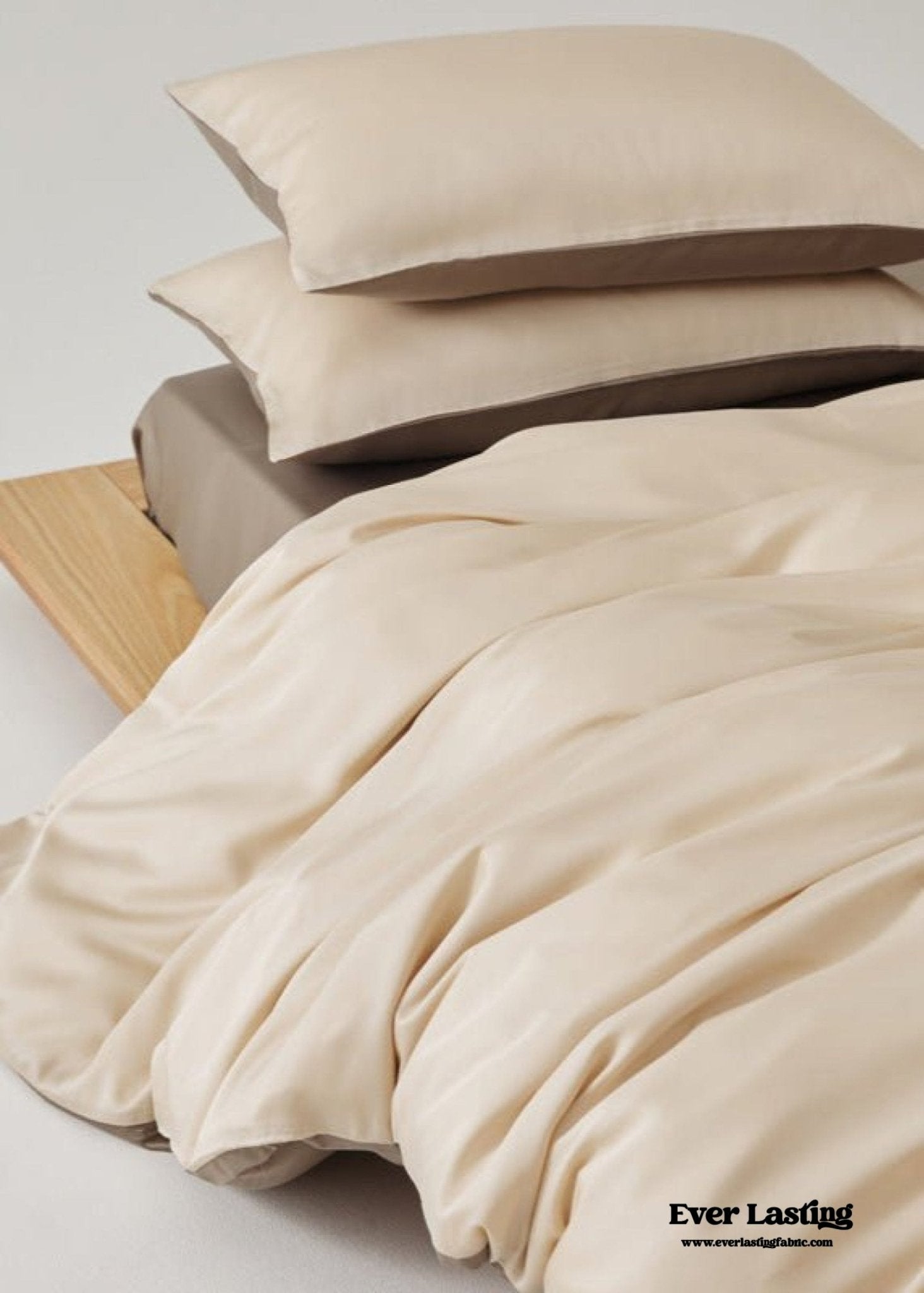 Adeline Pastel Silky Cooling TENCEL™ Bedding Set / Cream - Ever Lasting