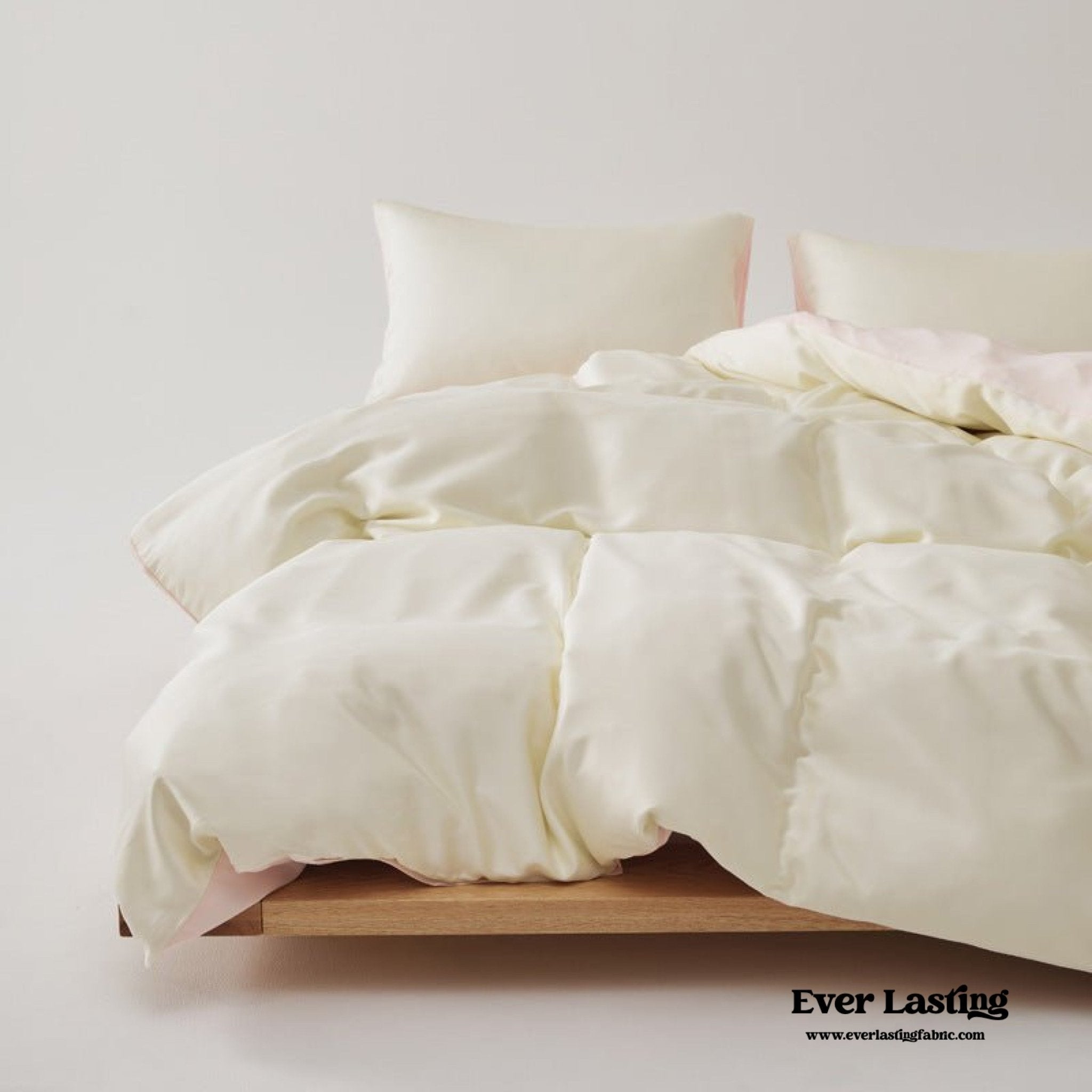 Adeline Pastel Silky TENCEL™ Bedding Set / Yellow - Ever Lasting
