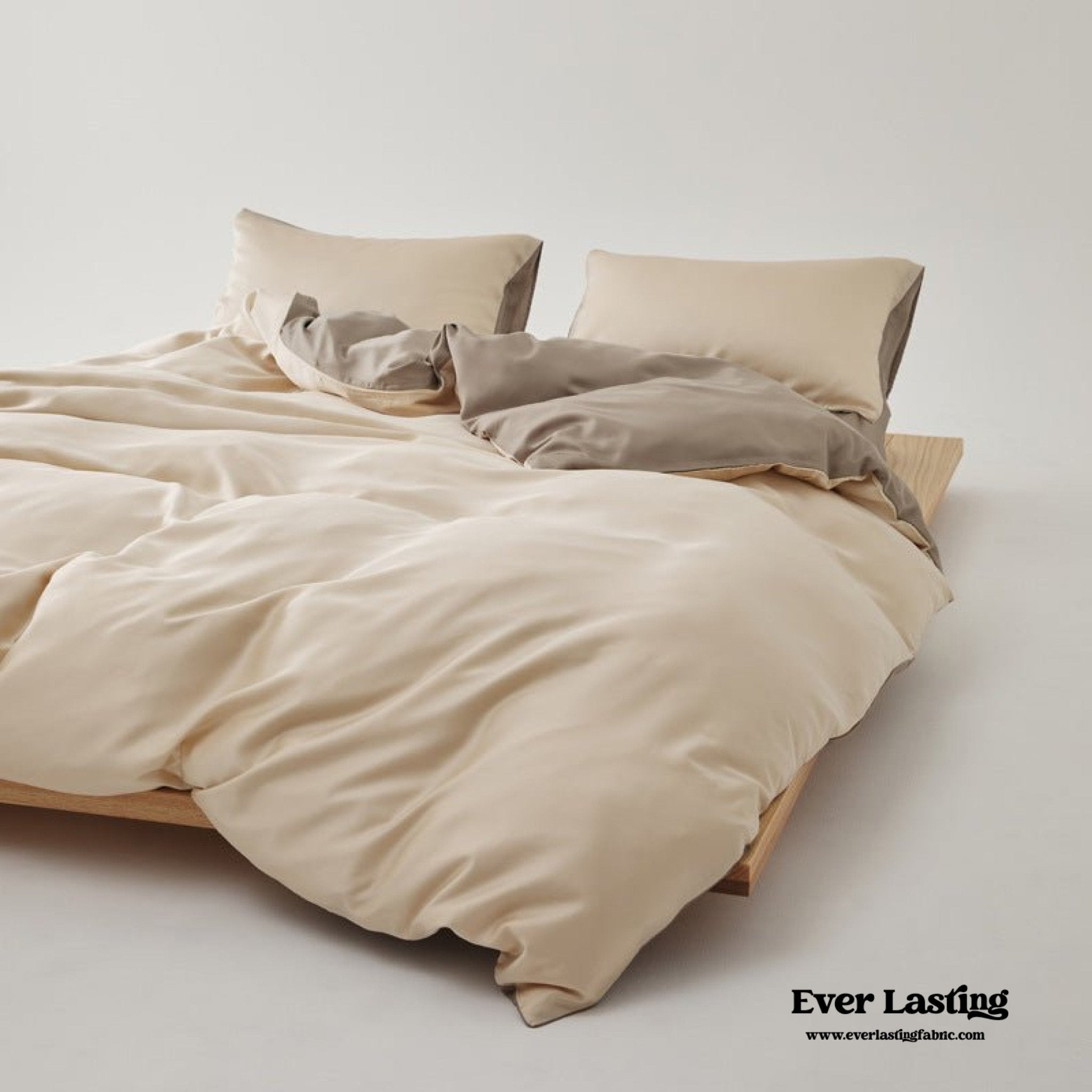 Adeline Pastel Silky TENCEL™ Bedding Set / Yellow - Ever Lasting