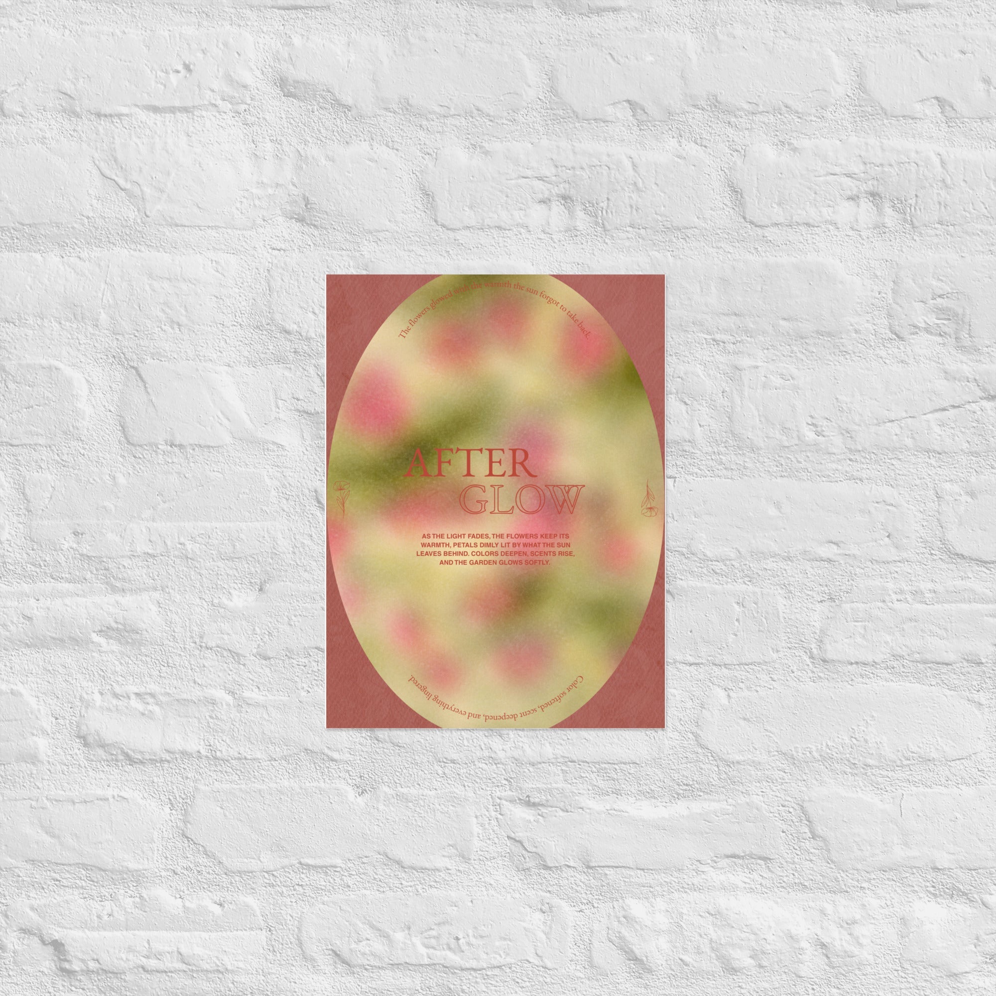 - Ever Lasting - After Glow - Abstract Floral Sunset Art Print in Warm Rose and Earthy Tones - Ever Lasting