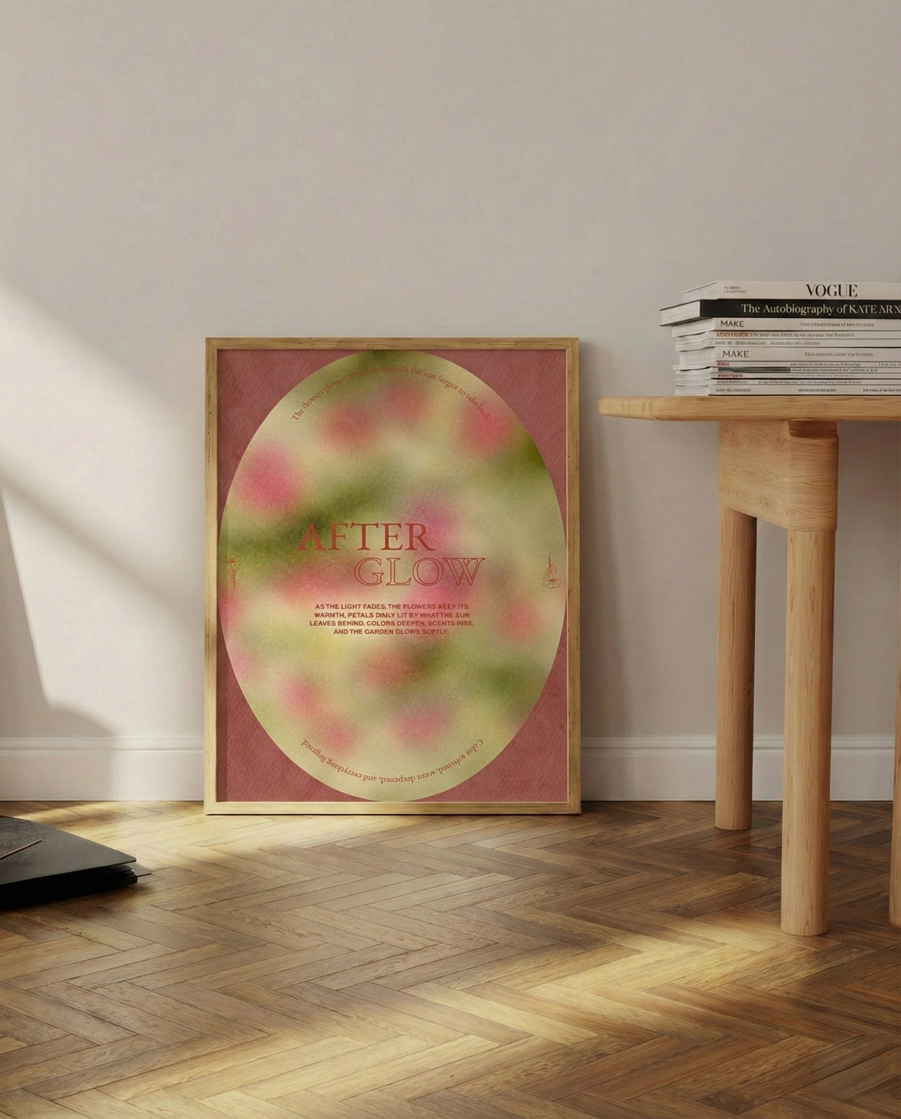 - Ever Lasting - After Glow - Abstract Floral Sunset Art Print in Warm Rose and Earthy Tones - Ever Lasting