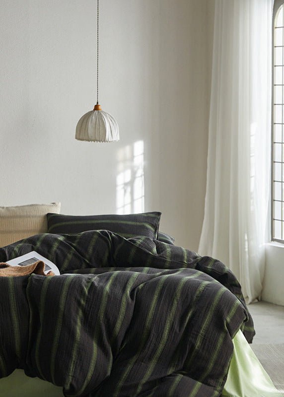 - Ever Lasting - Aiden Striped Bedding Set / Khaki - Bedding Set - Ever Lasting