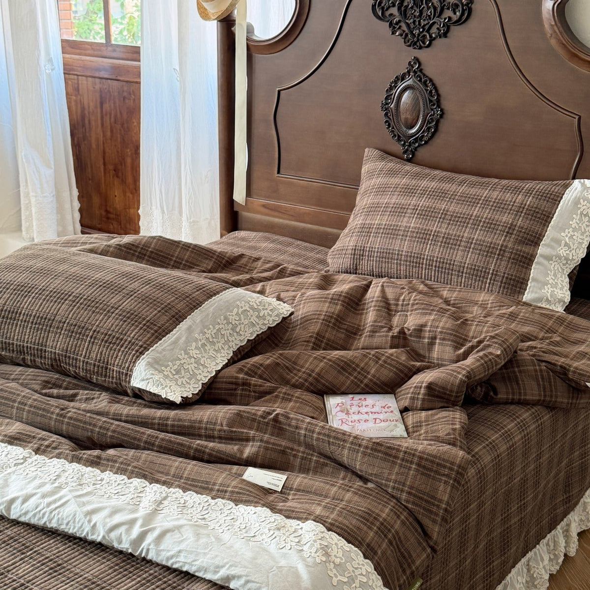 -Ever Lasting - Ainsley Gingham Washed Cotton Bedding Set/ Red -Bedding Set -Ever Lasting