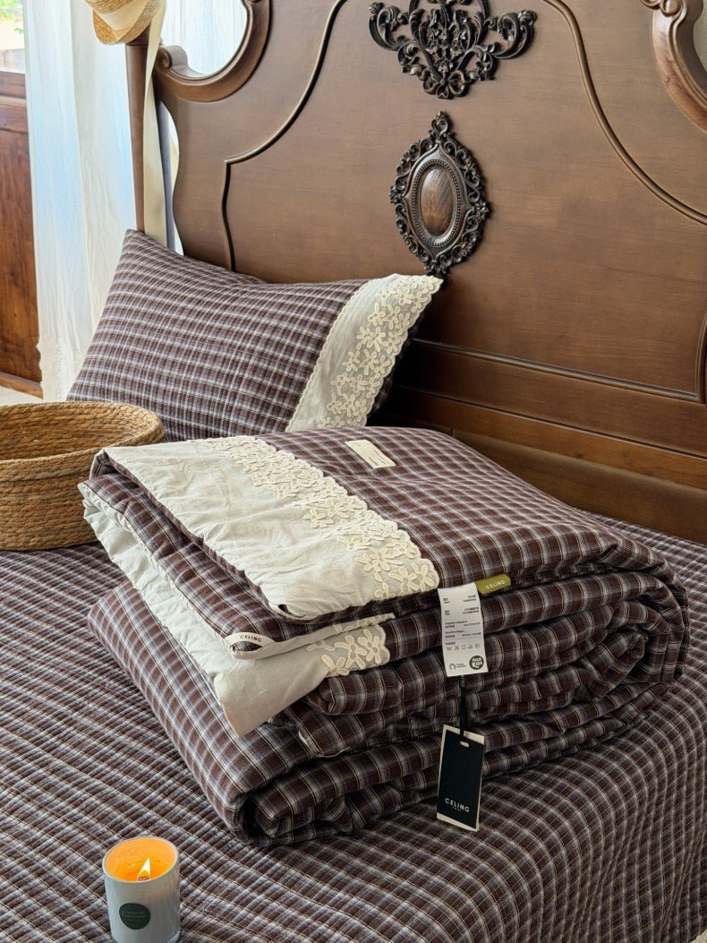 -Ever Lasting - Ainsley Gingham Washed Cotton Bedding Set/ Red -Bedding Set -Ever Lasting