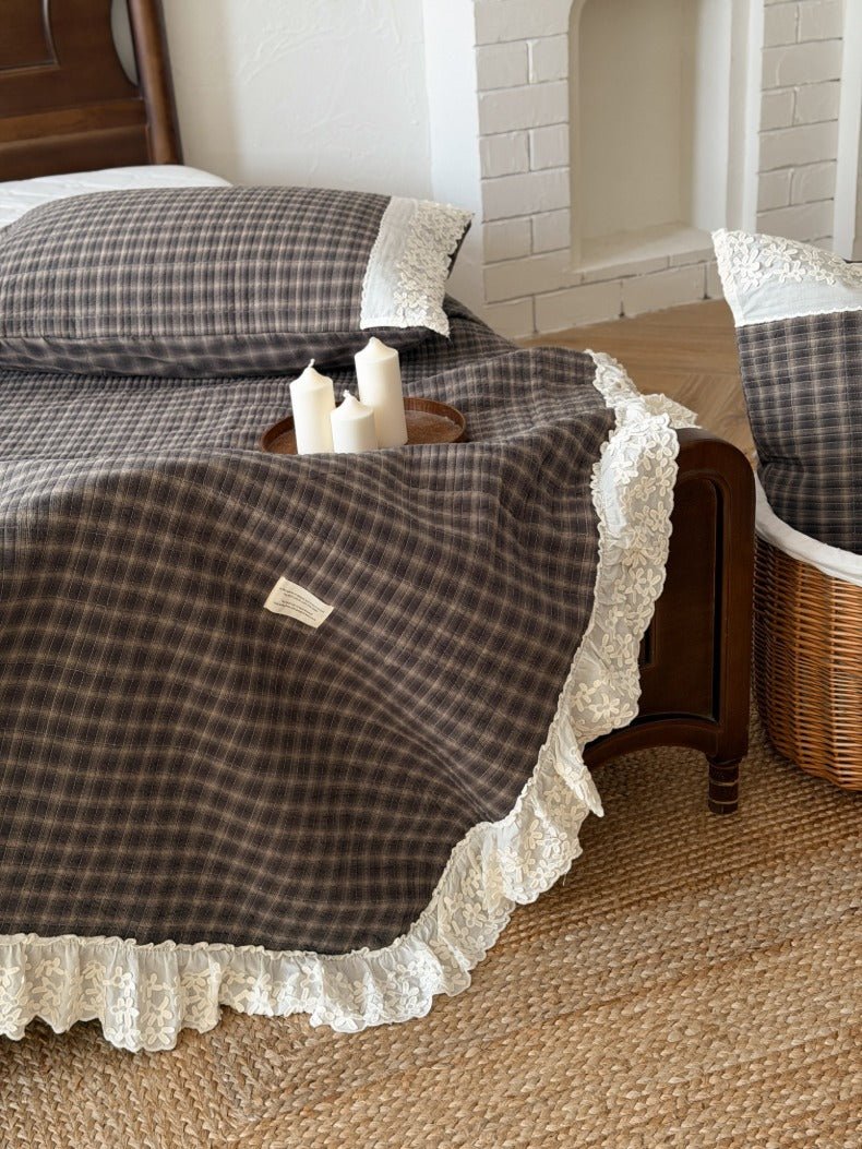 -Ever Lasting - Ainsley Gingham Washed Cotton Bedding Set/ Red -Bedding Set -Ever Lasting