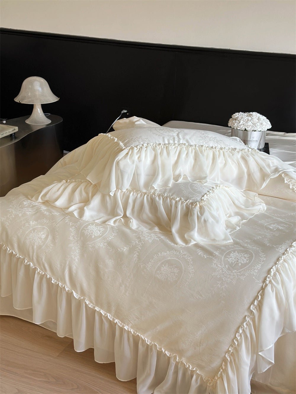 - Ever Lasting - Airy Silky Floral Lace Bedding Bundle - Bedding Bundle - Ever Lasting